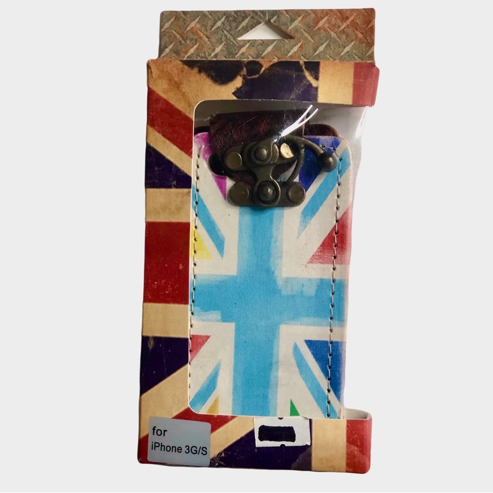 United Kingdom iPhone 3G/S rare flip open closure faux leather phone case